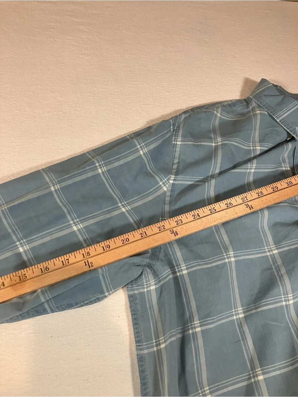 Classic Blue Plaid Button-Down Shirt - Men's xl